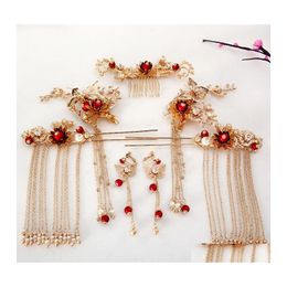 Bruiloft haar sieraden himstory traditionele Chinese haarspeld goud haarkammen bruiloft accessoires hoofdband stick hoofdtekel sieraden brida dhuyk