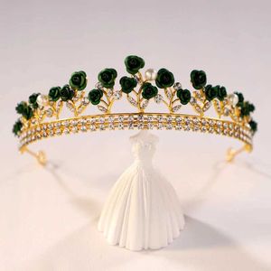 Bijoux de cheveux de mariage Itacazzo Headswear Bridal Plein de la mode de tempérament romantique Dreater Gold Color Ladies Party Rose Tiara
