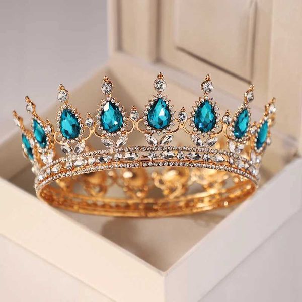 Bijoux de cheveux de mariage Itacazzo Couvre-chef de mariée plein de style éblouissant attrayant luxueux couleur or dames concours de beauté couronne ronde (sans boîte)