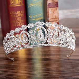 Bruiloft Haar Sieraden KMVEXO Mode Kristal Bruiloft Bruids Tiara Kroon Voor Vrouwen Prom Diadeem Haar Sieraden Bruiloft Bruid Haar Sieraden Accessoires 231121