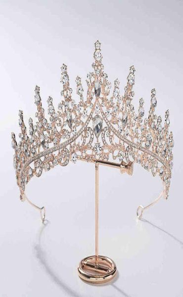 Bijoux de cheveux de mariage KMVEXO couronnes de mariée en or Rose coiffure de princesse bandeau d'anniversaire Vintage diadèmes de fête de mariée cadeau 1126954434456404