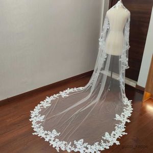 Bijoux de cheveux de mariage Lace Mantilla Vele de mariage pas de peigne Vele nuptial de 3 mètres de long 1 couche voile sans peigne accessoires de mariage