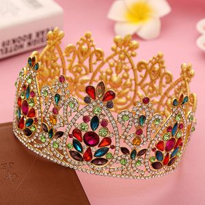 Bruiloft Haar Sieraden Grote Luxe Crystal Bridal Queen Tiara Kroon Voor Bruid Hoofddeksel Vrouwen Prom Ornamenten Accessoires 230609