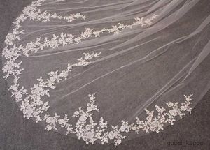 Bijoux de cheveux de mariage Veille de mariage en dentelle une couche blanche Ivoire 3,5 mètres Veille de mariée Mariage Cathedral Veil avec peigne