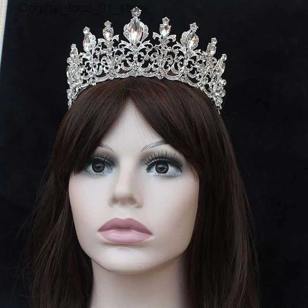 Joyas para el cabello de boda Luxury Crystal Rhinestone Queen Bride Crown Tiaras Rear Women Weddal Diadem Headsele Tabelly Jewelry Accesorios BH Q231223