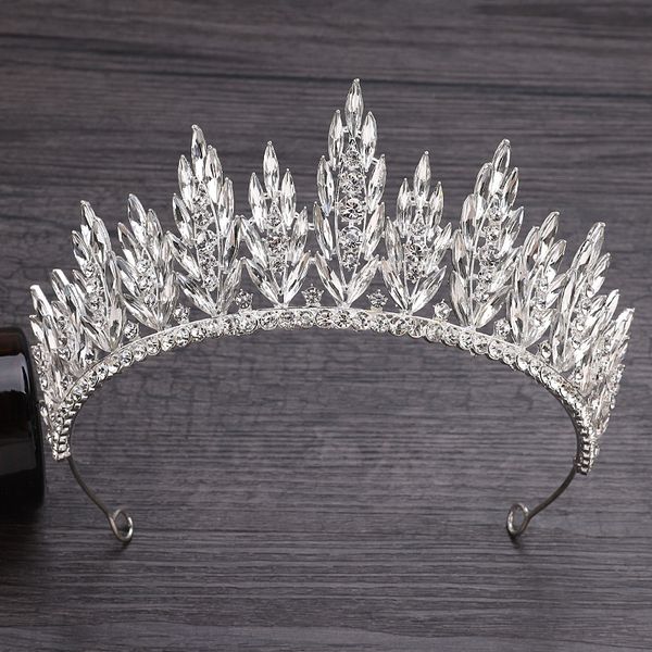 Bijoux de cheveux de mariage luxe magnifique cristal feuilles couronne royale reine diadèmes bandeaux pour filles bal mariée couronnes mariée diadème 230112