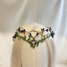 Hochzeit Haarschmuck Mond Wald Tiara mit Zweigen Hirsch Elfen Kopfschmuck Festival Boho Braut Fee Kostüm Reif Renaissance 230909