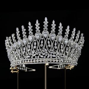 Accesorios para el desfile de joyería para el cabello de la boda Tiaras elegantes clásicas Corona de circón de la novia de la princesa hecha a mano para las mujeres 230609