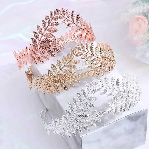 Bijoux de cheveux de mariage Retro Hair Band Roman Bride Greek Vintage Golden Leaves Tiaras Crown Bridal Wedding Headress