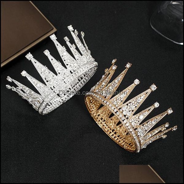 Bijoux de cheveux de mariage Royal Diamond Crown Femmes Résine Zircon Sirène Coiffe Accessoires de mariée Drop Livraison 2021 Mjfashion Dhndr