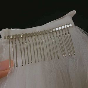 Bijoux de cheveux de mariage court tulle Veille nuptiale bon marché avec peigne 2021 Vente accessoires de mariage mariage 2 couches blancs d'ivoire blanc simple pour les femmes