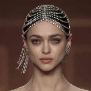 Bijoux De Cheveux De Mariage Stonefans Multi Couches Coiffure De Mariée Strass Chaîne Flapper Cap Tête Chaîne Dos Front Cristal Chaîne De Cheveux Bandeau T220907