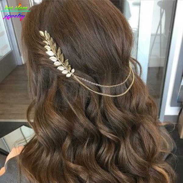 Bijoux de cheveux de mariage Style d'été bohême feuilles tête couronne chaîne et feuilles peigne à cheveux accessoires de cheveux de mariage Bijoux P230408