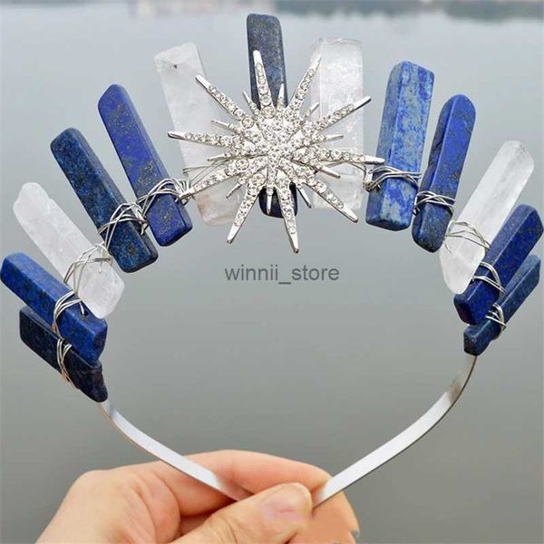 Joyería para el cabello de la boda Accesorios para el cabello de la diosa del sol Corona hecha a mano Tiara para la novia Diadema de cristal natural Regalo de fiesta al por mayor Mujeres HeadwearL231120