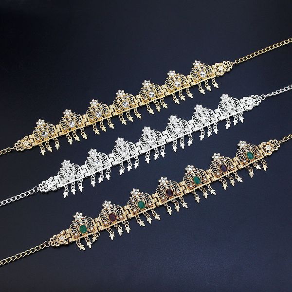 Bijoux de cheveux de mariage Sunspicems Algérie Glands Front Chaîne bande Mariée Couronne ware Maroc Femmes Pièces 230508