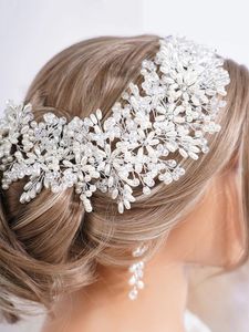 Bijoux de cheveux de mariage à la mode perle cristal strass fleur bandeau de mariée accessoires de cheveux de mariage pour les femmes coiffure fête bal diadèmes 231128