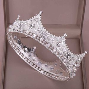 Bijoux de mariage vintage de mariage vintage tiara cristal perle ronde baroque bridal coiffeur couronne accessoires de cheveux de mariage