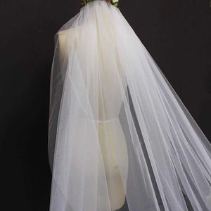 Bijoux de cheveux de mariage Mariage de voiles 4m Veils de mariée avec peigne en métal longue dentelle une couche blanc ivoire voile veil velo novia 2019
