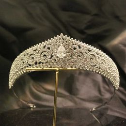 Hoils de mariage bijoux de mariage Couronne de couronne bijoux de bandes Baroque Rhingestone Gold Silver Color Tiaras Princess Accessories For Queens Party