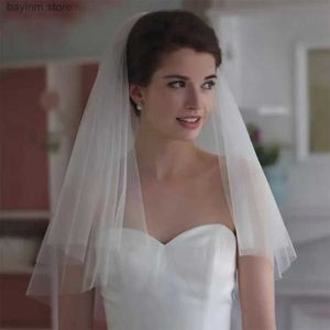 Bijoux de cheveux de mariage en gros voile Veille courte accessoires de mariage bon marché Welon Veu de Noiva Bridal Veil Sluier ACCESSOIRES BRIDAL BRAUTSCHLEIER