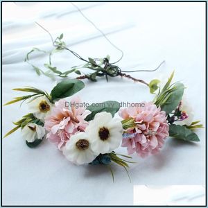 Bruiloft haar sieraden vrouwen hoofd bloem krans kunstmatig madeliefje slinger bruids feest decoratief bloemen haarband strand po accessoire drop deliv