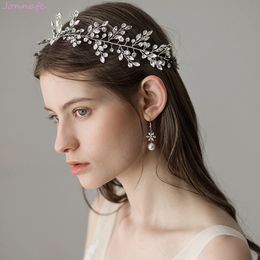 Bijoux de cheveux de mariage femmes bandeau couronne de mariée accessoires de diadème faits à la main couleur or argent 230809