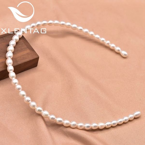 Bijoux de cheveux de mariage Xlentag fait à la main naturel perle d'eau douce bandeau de cheveux pour la fête d'anniversaire des femmes exquis mode cadeau bijoux GH0057 231115