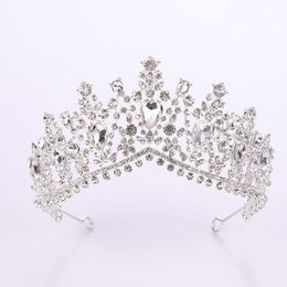 Bruiloft headpieces bruids tiara rhinestone crown luxe kristallen hoofdbanden glitter goud zilveren avond feest bruid vrouwen formele prom sieraden haaraccessoires