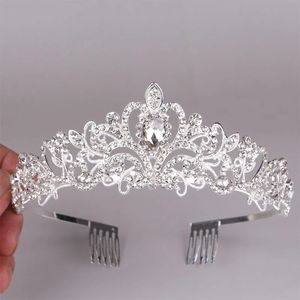 Tocados de boda Crown Crystal Rhinestones Princess Crown con una diadema exquisita de peine para mujeres