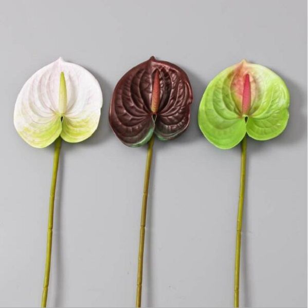 Fleurs décoratives pour la maison de mariage Anthurium artificiel impression 3D PU anthurium succulent 68cm de hauteur