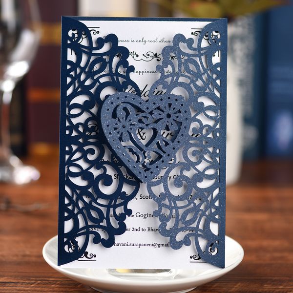 Cartes d'invitations de mariage cartes en papier coupées invitations de luxe