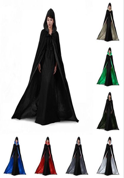 La veste de mariage enveloppe en velours chaud noir sans manches capes Capes Halloween Costumes pour femmes hommes cosplay Bridal Cloak S6XL6239434