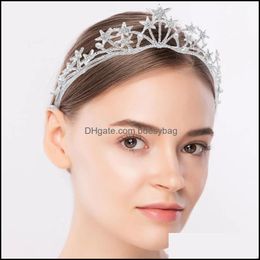 Bijoux de mariage bijoux de mode Vintage luxueux fait à la main brillant pince à cheveux cristal roi reine couronne accessoires livraison directe 2021 Aj4F8