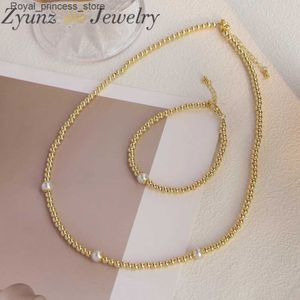 Bruiloft sieradensets 3 sets parelkettingenset geschikt voor dameskettingen hanger sieraden geschenken gebruikt voor hoogwaardige gouden kralenkettingen Q240316