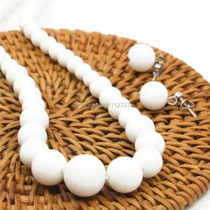 Ensembles de bijoux de mariage 6 14mm accessoires artisanat perle blanche filles cadeaux faisant des pierres collier chaîne bricolage boucles d'oreilles raccord femme 231123