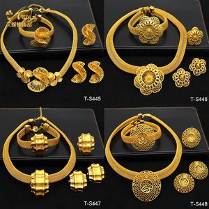 Ensembles de bijoux de mariage ANIID éthiopien plaqué or ensemble pour femmes mariée Dubai bijoux brésilien érythréen africain boucle d'oreille collier 231128