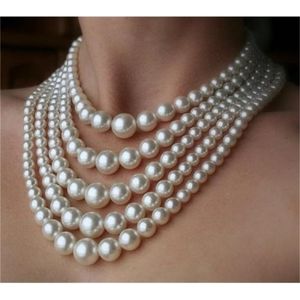 Conjuntos de joyería de boda Collar nupcial de perlas grandes Collar de gargantilla de declaración vintage Accesorio Cuentas de múltiples capas 221109