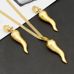 Bruiloft Sieradensets Braziliaanse Set Voor Vrouwen Chili Oorbellen Hanger Dubai Nigeriaanse Afrikaanse 24k Vergulde Sieraden Bruids 231012