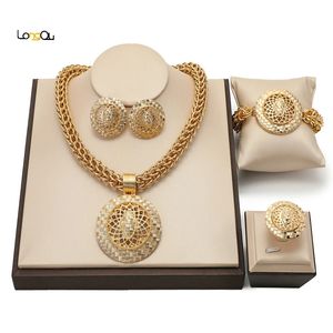 Ensembles de bijoux de mariage, cadeau de mariée, perles africaines, ensemble nigérian pour femme, mode Dubaï, bijoux plaqués or 18 carats, vente en gros, 231216