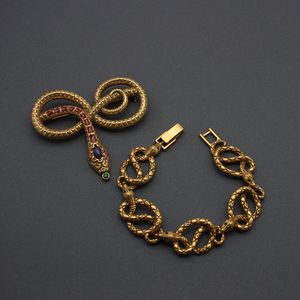 Bruiloft Sieraden Sets Klassieke dierenarmband broche set antieke emaille armbanden voor dames Vintage Egyptische sieraden 230921
