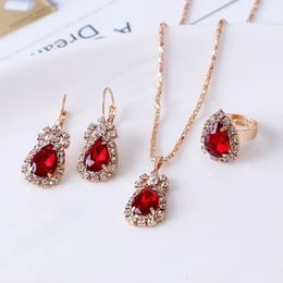 Ensembles de bijoux de mariage Delysia King trois pièces bague collier boucles d'oreilles 231013