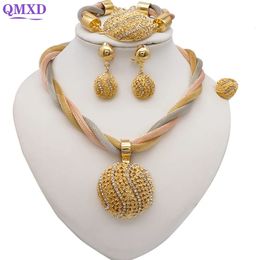 Ensembles de bijoux de mariage Design Fine Dubai couleur or africain pour femmes ensemble de collier cadeaux de Costume indien 231012
