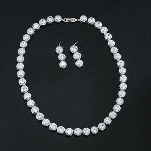 Emmaya – ensemble de bijoux de mariage, collier et boucles d'oreilles pour fête de mariée, choix élégant, ensemble fin, ornement délicat en zircone AAA