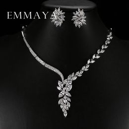 Hochzeitsschmuck-Sets Emmaya, einzigartiges Design, Halsband, Halskette, Ohrstecker, Brautaccessoires, Direktversand 231208