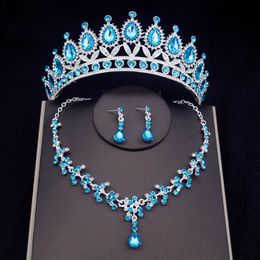 Ensembles de bijoux de mariage Ensembles de bijoux de mariée de mode Mariée Tiara Couronne Boucles d'oreilles Ensemble Collier pour les femmes Fête d'anniversaire Ensembles de bijoux de mariage Accessoires 230808