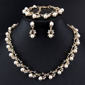 Ensembles de bijoux de mariage mode Imitation perle collier boucle d'oreille mariée pour les femmes élégant cadeau de fête 221109