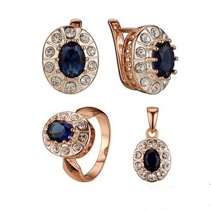 Bruiloft sieraden sets mode dames sieraden sets 585 roségouden zilveren kleur bruids bruid earring sieraden sets 230518