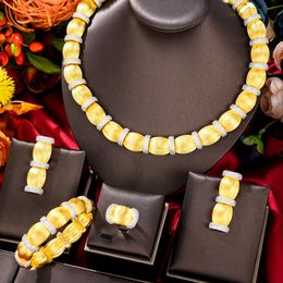 Ensembles de bijoux de mariage GODKI 4PCS Mode De Luxe Bambou Noeud Afrique Ensembles De Bijoux Pour Les Femmes De Noce Cubique Zircone Dubai Bijoux De Mariée Indien 230609