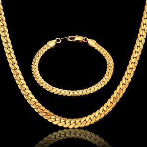 Bruiloft sieraden sets gouden zilveren roestvrij staal 6 mm slangenketen armband ketting dames mode feestje set geschenken