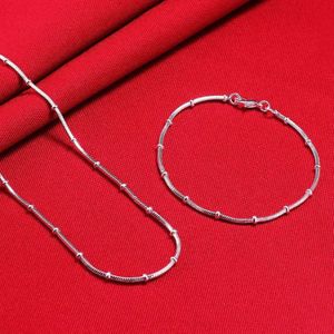 Bruiloft sieraden sets hoogwaardige merk 925 sterling zilveren armband ketting sieraden set bead slang botketen